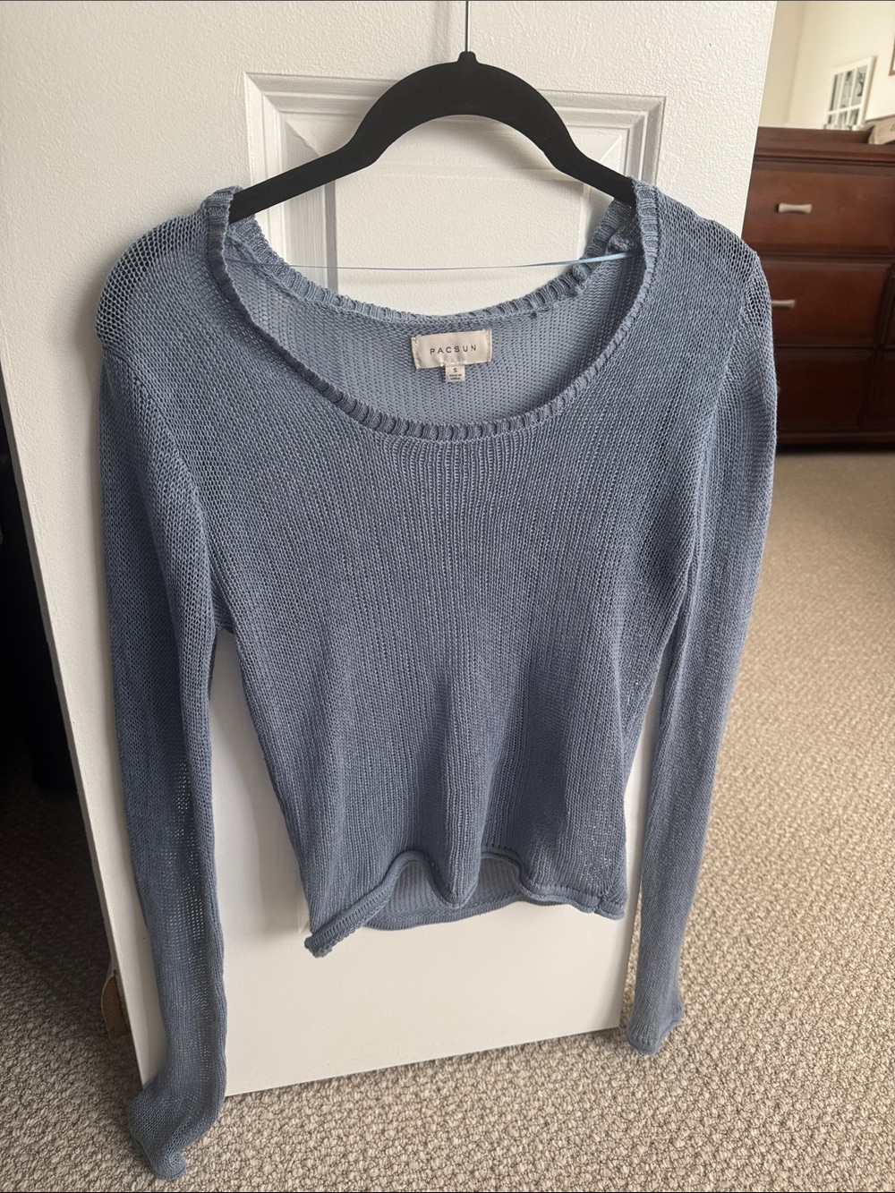 PacSun Light Blue Scoop-Neck Lightweight Knit Sweater